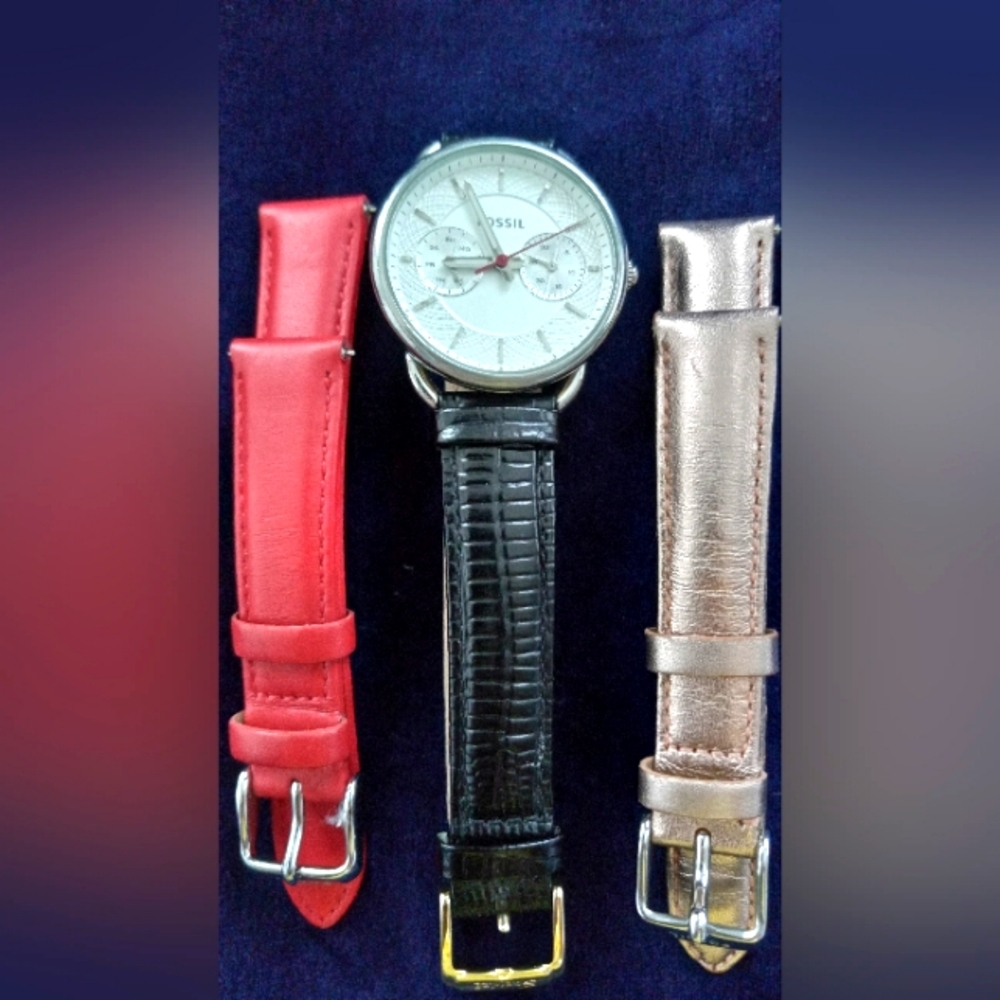 FOSSIL WATCH WITH 2 ADDITIONAL BANDS